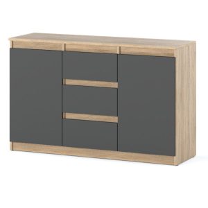 Komoda do pokoju dziecięcego 3 szuflady 120cm sonoma szara 375490 Komoda do pokoju dziecięcego 3 szuflady 120cm sonoma szara 375490
