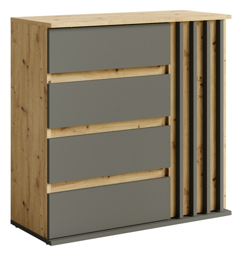 Komoda do przedpokoju z lamelami DORIOS dąb artisan 790306