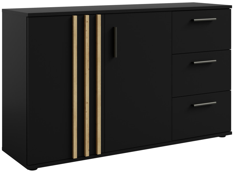 Komoda do salonu 120 cm z szufladami TALLY czarna 769541