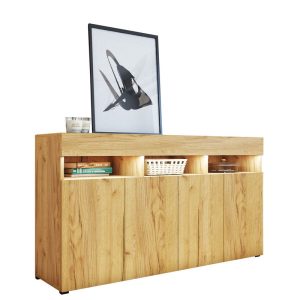 Komoda do salonu 140 cm dąb craft złoty PREMIUM 732811 Komoda do salonu 140 cm dąb craft złoty PREMIUM 732811