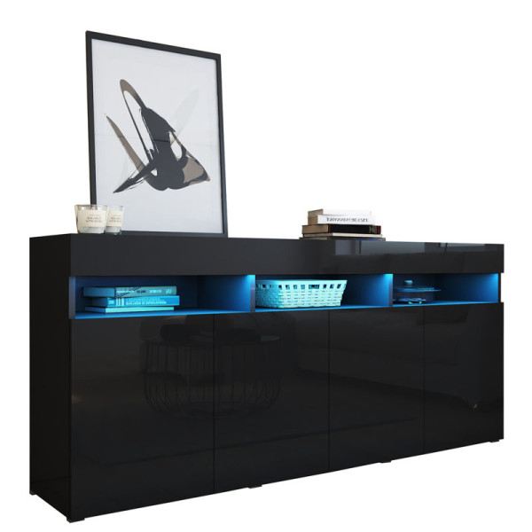 Komoda do salonu 175 cm czarny połysk PREMIUM 732813