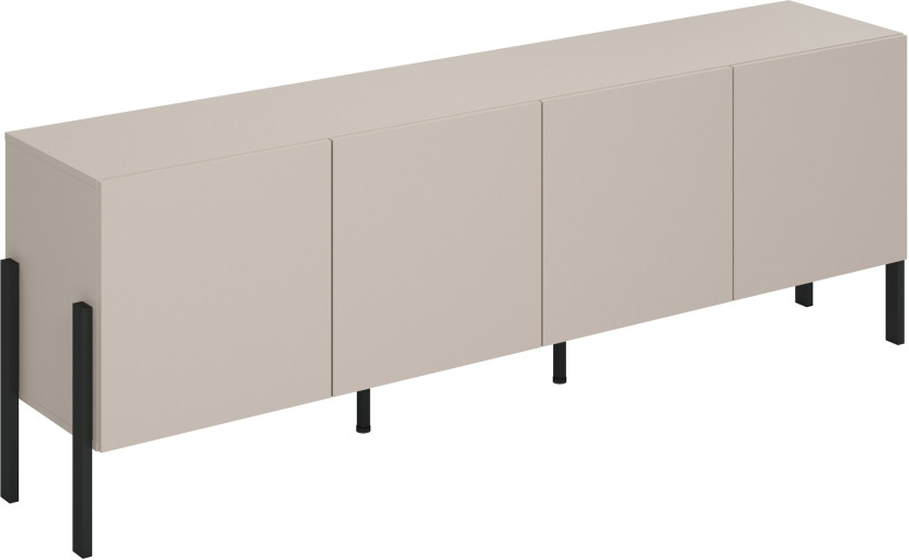 Komoda do salonu 204 cm czterodrzwiowa z półkami kaszmir 757670