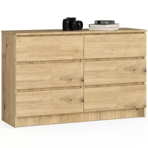 Komoda do salonu, 6 szuflad, STILO, 120x40x77, dąb artisan | TYLETEGOTU 988837