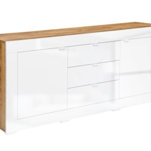 Komoda do salonu Berlin 180 cm biały połysk elegancka 877057 Komoda do salonu Berlin 180 cm biały połysk elegancka 877057