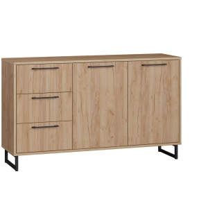 Komoda do salonu dąb craft 120 cm 2D3S funkcjonalna i solidna 877051 Komoda do salonu dąb craft 120 cm 2D3S funkcjonalna i solidna 877051