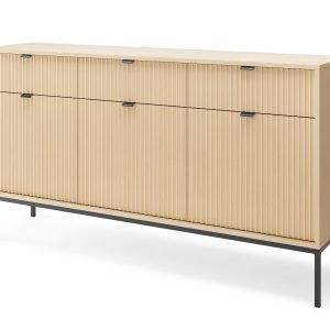 Komoda do salonu KSZ154 NEW w kolorze Dąb Vicenza na wysokich czarnych noga 841156