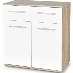 Komoda do salonu Lines C6 – biała + dąb sonoma 708233