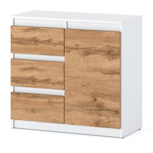 Komoda do salonu młodzieżowa 80cm 3 szuflady biały wotan 376112 Komoda do salonu młodzieżowa 80cm 3 szuflady biały wotan 376112
