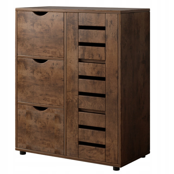 Komoda do salonu retro szafka pojemna drewniana półki loft 401125