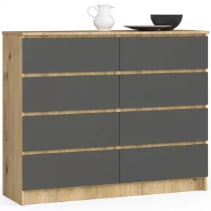 Komoda do salonu, STILO, 8 szuflad, 120cm, artisan, grafit | TYLETEGOTU 988812 Komoda do salonu, STILO, 8 szuflad, 120cm, artisan, grafit | TYLETEGOTU 988812