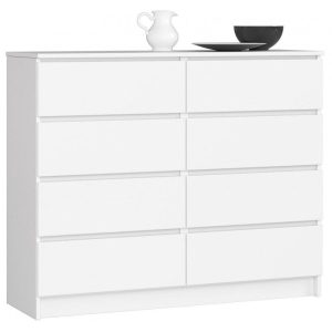 Komoda do salonu, STILO, 8 szuflad, 120x40x99 cm, biel, mat | TYLETEGOTU 988869 Komoda do salonu, STILO, 8 szuflad, 120x40x99 cm, biel, mat | TYLETEGOTU 988869