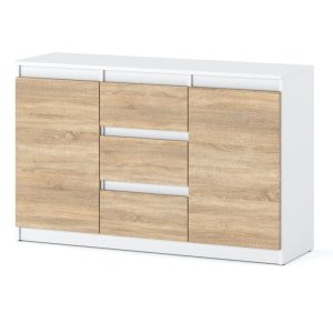 Komoda do salonu sypialni 3 szuflady 120cm biała sonoma 375582 Komoda do salonu sypialni 3 szuflady 120cm biała sonoma 375582