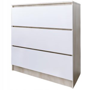 Komoda do salonu sypialni 3 szuflady 80 cm Zoe Dąb Sonoma Biały Mat 771126 Komoda do salonu sypialni 3 szuflady 80 cm Zoe Dąb Sonoma Biały Mat 771126