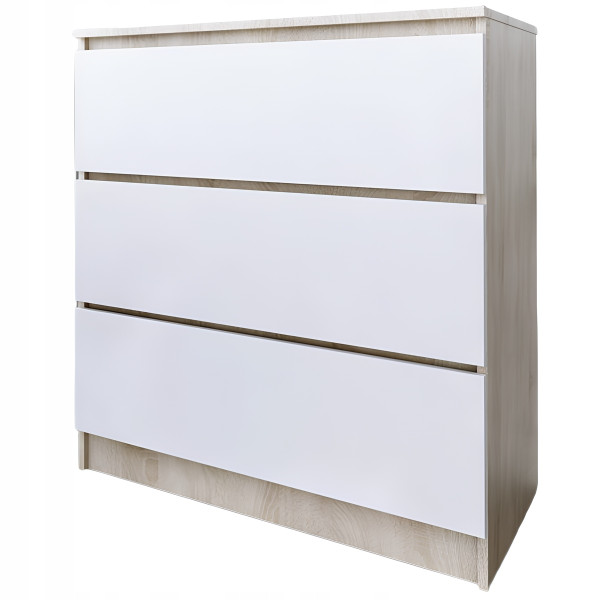 Komoda do salonu sypialni 3 szuflady 80 cm Zoe Dąb Sonoma Biały Mat 771126