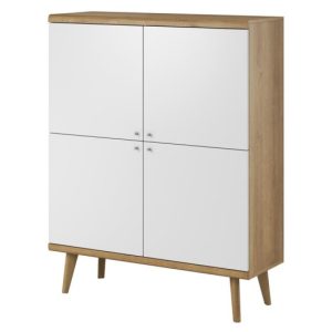 Komoda do salonu sypialni PRIMO 107 cm Biała + Dąb Riviera 401153