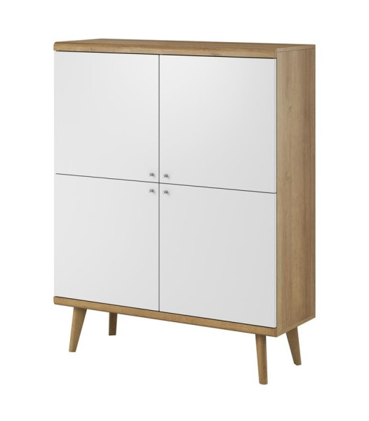 Komoda do salonu sypialni PRIMO 107 cm Biała + Dąb Riviera 401153