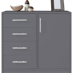 Komoda do salonu z szufladami 90 cm SEVAS antracyt 748212 Komoda do salonu z szufladami 90 cm SEVAS antracyt 748212