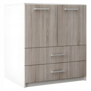 Komoda do salonu z szufladami drzwiami Amari Biały Dąb Sonoma 771717 Komoda do salonu z szufladami drzwiami Amari Biały Dąb Sonoma 771717