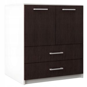 Komoda do salonu z szufladami drzwiami Amari Biały Wenge 771723