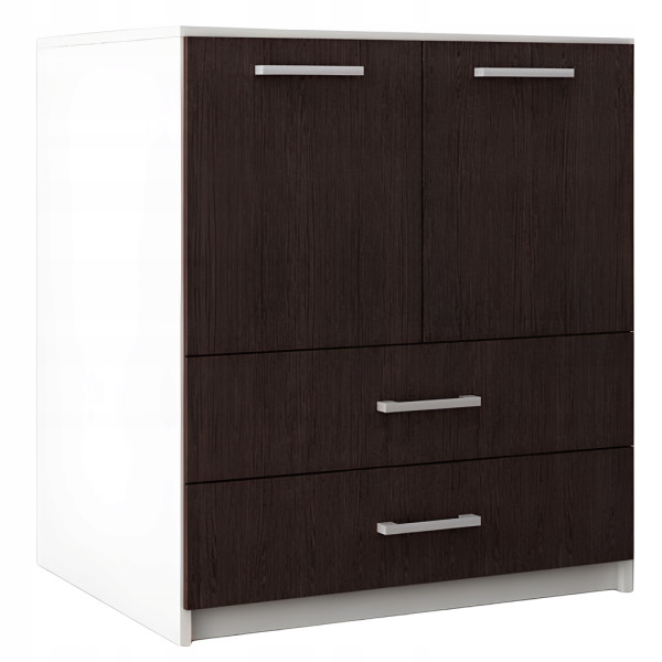 Komoda do salonu z szufladami drzwiami Amari Biały Wenge 771723