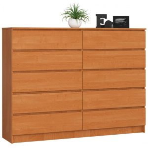 Komoda do sypialni, 10 szuflad, STILO, 160x40x121 cm, olcha | TYLETEGOTU 988799 Komoda do sypialni, 10 szuflad, STILO, 160x40x121 cm, olcha | TYLETEGOTU 988799