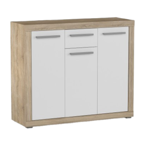 Komoda do sypialni 120 3D1S DĄB SONOMA-BIAŁY praktyczna 961002 Komoda do sypialni 120 3D1S DĄB SONOMA-BIAŁY praktyczna 961002