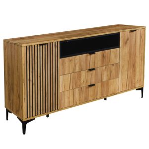 Komoda do sypialni 2D3S Dąb Craft Złoty/Czarny 170 cm modny design 787553 Komoda do sypialni 2D3S Dąb Craft Złoty/Czarny 170 cm modny design 787553