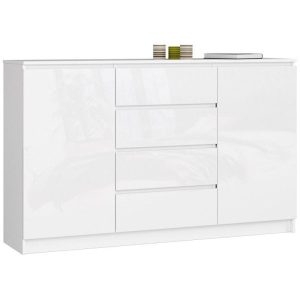 Komoda do sypialni, 4 szuflady, CANTO, 160x40x99, biel, połysk | TYLETEGOTU 965388 Komoda do sypialni, 4 szuflady, CANTO, 160x40x99, biel, połysk | TYLETEGOTU 965388