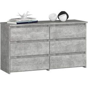 Komoda do sypialni, 6 szuflad, STILO, 100x35x57 cm, beton, mat | TYLETEGOTU 834211 Komoda do sypialni, 6 szuflad, STILO, 100x35x57 cm, beton, mat | TYLETEGOTU 834211