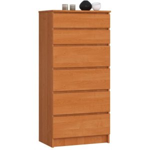 Komoda do sypialni, 6 szuflad, STILO, 60x40x130 cm, olcha, mat | TYLETEGOTU 988893