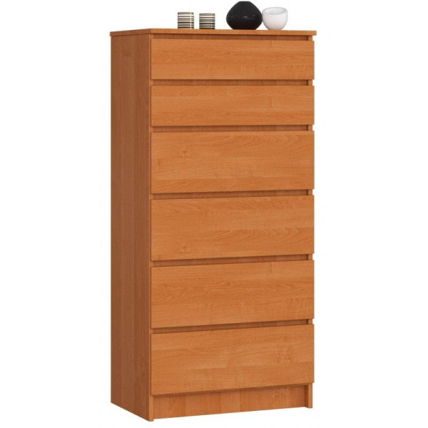 Komoda do sypialni, 6 szuflad, STILO, 60x40x130 cm, olcha, mat | TYLETEGOTU 988893