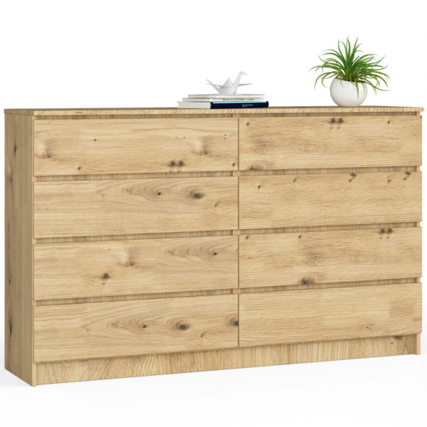Komoda do sypialni, 8 szuflad, STILO, 160x40x99, artisan, mat | TYLETEGOTU 965401