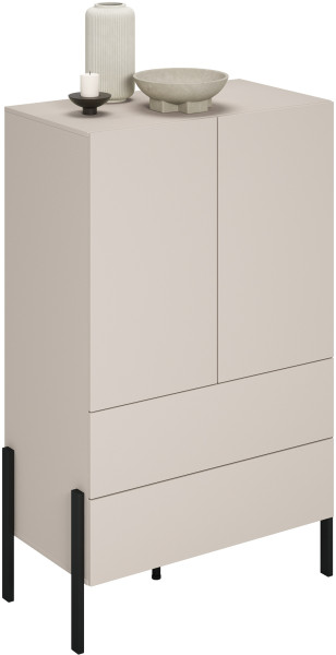 Komoda do sypialni 90 cm z szufladami i półkami kaszmir JUKON 754551