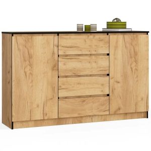 Komoda do sypialni, CANTO, 160x40x99 cm, dąb craft, mat | TYLETEGOTU 965378