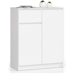 Komoda do sypialni, drzwi, szuflada, NOAH, 80x40x99, biel, mat | TYLETEGOTU 988855