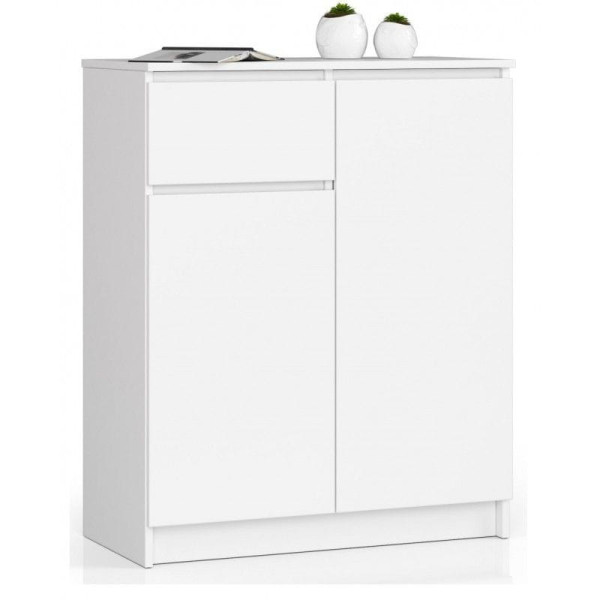 Komoda do sypialni, drzwi, szuflada, NOAH, 80x40x99, biel, mat | TYLETEGOTU 988855