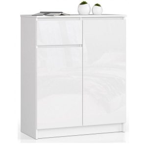 Komoda do sypialni, drzwi, szuflada, NOAH, 80x40x99, biel | TYLETEGOTU 988848