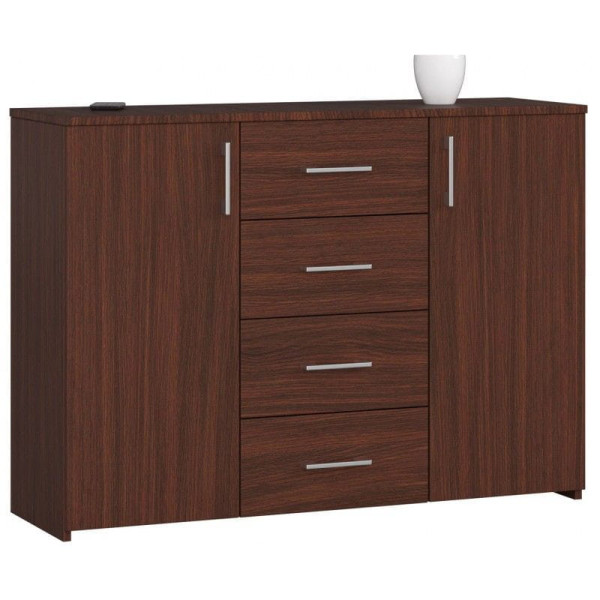 Komoda do sypialni, drzwi, szuflady, LENA, 110x35x80, wenge | TYLETEGOTU 983929