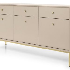 Komoda do sypialni MONAKO MKSZ154 – beż + stelaż złoty 309844 Komoda do sypialni MONAKO MKSZ154 – beż + stelaż złoty 309844