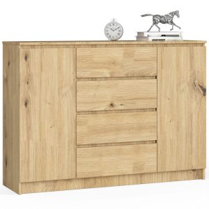 Komoda do sypialni, półki, CANTO, 140x40x99 cm, dąb artisan | TYLETEGOTU 988859