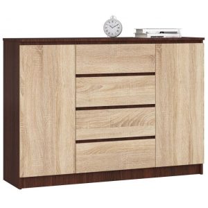 Komoda do sypialni, półki, CANTO, 140x40x99, wenge, dąb sonoma | TYLETEGOTU 988864 Komoda do sypialni, półki, CANTO, 140x40x99, wenge, dąb sonoma | TYLETEGOTU 988864