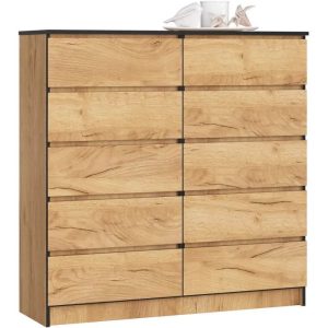Komoda do sypialni, STILO, 10 szuflad, 120x40x121, dąb craft | TYLETEGOTU 988902 Komoda do sypialni, STILO, 10 szuflad, 120x40x121, dąb craft | TYLETEGOTU 988902