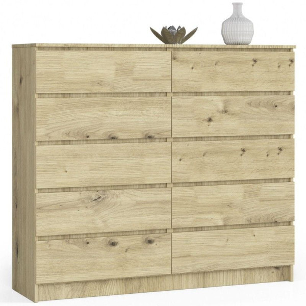 Komoda do sypialni, STILO, 10 szuflad, 140x40x121 cm, artisan| TYLETEGOTU 965393