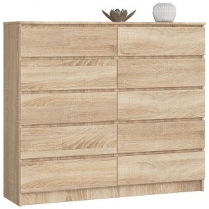 Komoda do sypialni, STILO, 10 szuflad, 140x40x121 cm, sonoma | TYLETEGOTU 965387 Komoda do sypialni, STILO, 10 szuflad, 140x40x121 cm, sonoma | TYLETEGOTU 965387