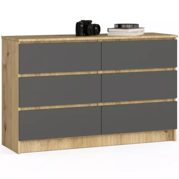 Komoda do sypialni, STILO, 120x40x77, artisan, grafit | TYLETEGOTU 988806