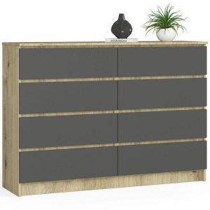 Komoda do sypialni, STILO, 140 cm, artisan, grafit szary, mat | TYLETEGOTU 988796 Komoda do sypialni, STILO, 140 cm, artisan, grafit szary, mat | TYLETEGOTU 988796