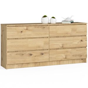 Komoda do sypialni, STILO, 6 szuflad, 160x40x77, artisan, mat | TYLETEGOTU 965400 Komoda do sypialni, STILO, 6 szuflad, 160x40x77, artisan, mat | TYLETEGOTU 965400
