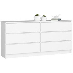 Komoda do sypialni, STILO, 6 szuflad, 160x40x77 cm, biel, mat | TYLETEGOTU 965377 Komoda do sypialni, STILO, 6 szuflad, 160x40x77 cm, biel, mat | TYLETEGOTU 965377