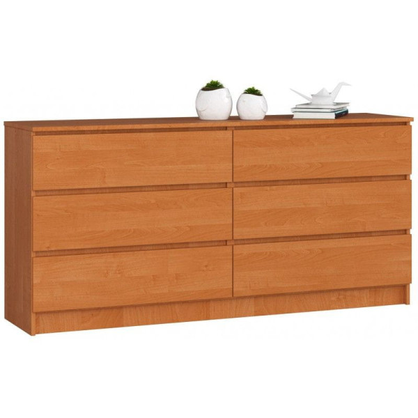 Komoda do sypialni, STILO, 6 szuflad, 160x40x77, olcha, mat | TYLETEGOTU 965398