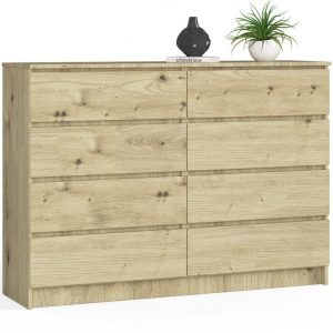 Komoda do sypialni, STILO, 8 szuflad, 140x40x99, dąb artisan | TYLETEGOTU 988819 Komoda do sypialni, STILO, 8 szuflad, 140x40x99, dąb artisan | TYLETEGOTU 988819